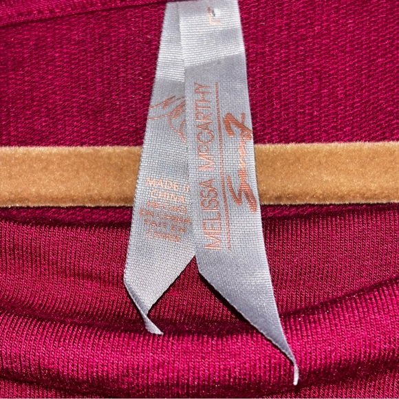 Melissa McCarthyxSeven7 Women’s Large Tunic Top Cowl Neck Red Modal Long Sleeve - Picture 4 of 11